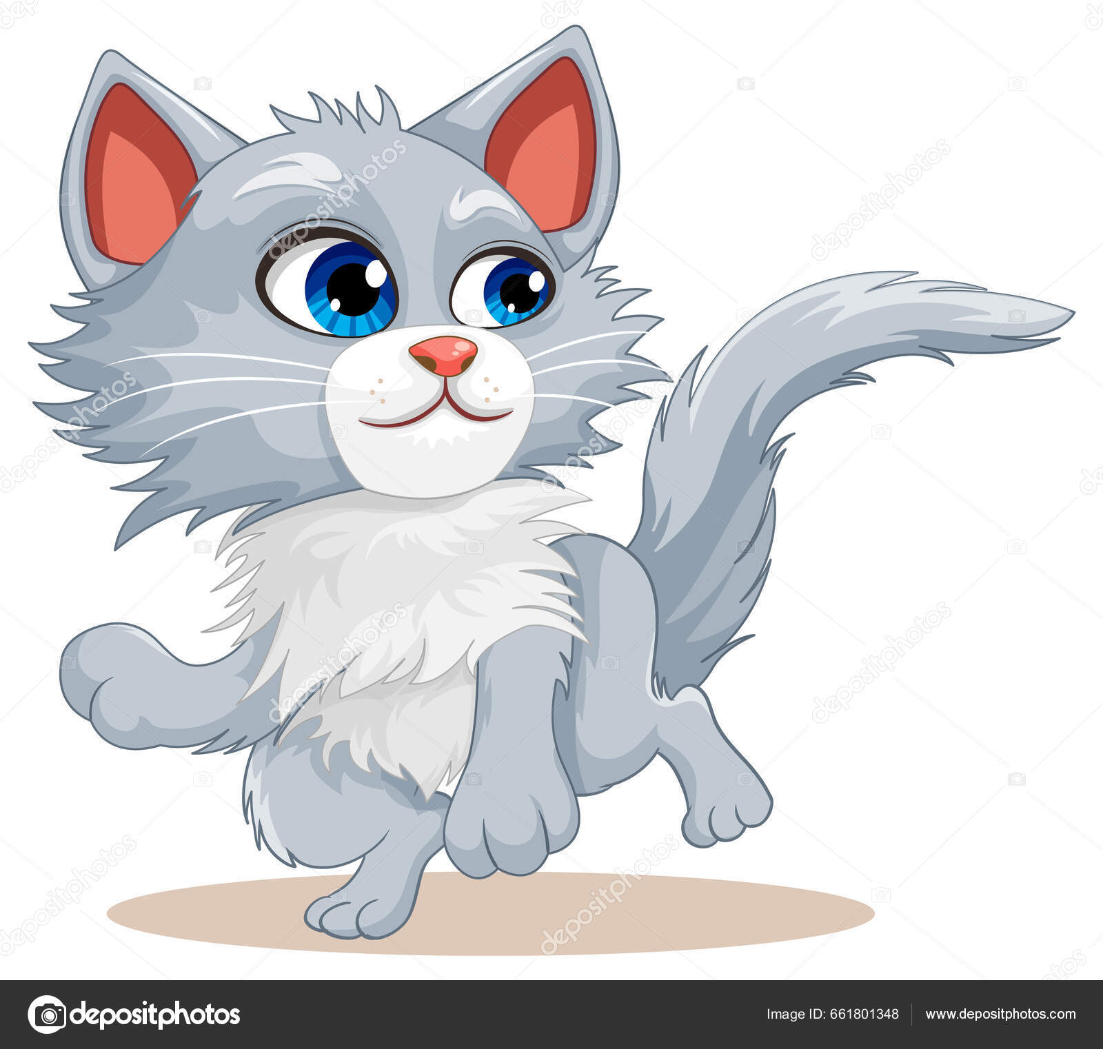 귀여운 고양이 스톡 벡터 - ©interactimages 661801348, image size:1600x1522