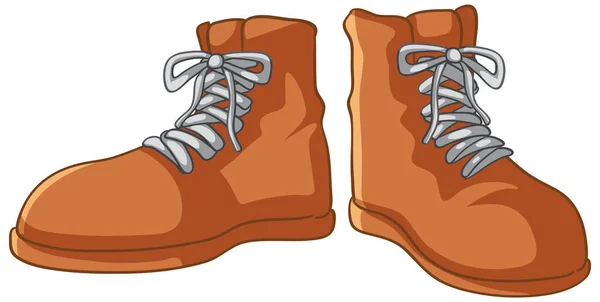Par Zapatos Cuero Marrón Ilustración — Vector de stock