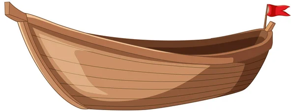 Dřevěná Loď Izolované Bílém Pozadí Ilustrace — Stockový vektor