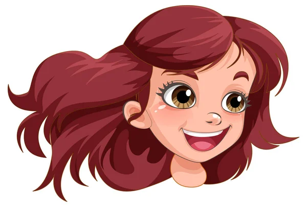 Uma Menina Com Cabelos Vermelhos Olhos Castanhos Ilustração — Vetor de Stock