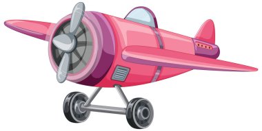 Şirin pembe jet uçağı çizgi film çizimi