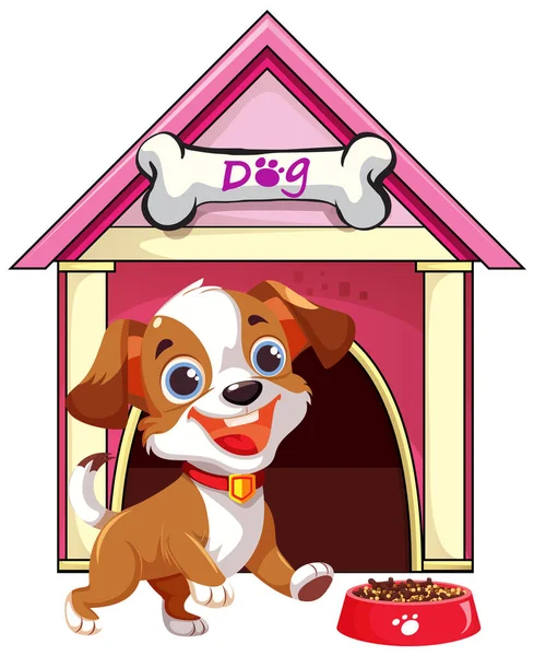 Hond Voor Hond Huis Illustratie — Stockvector