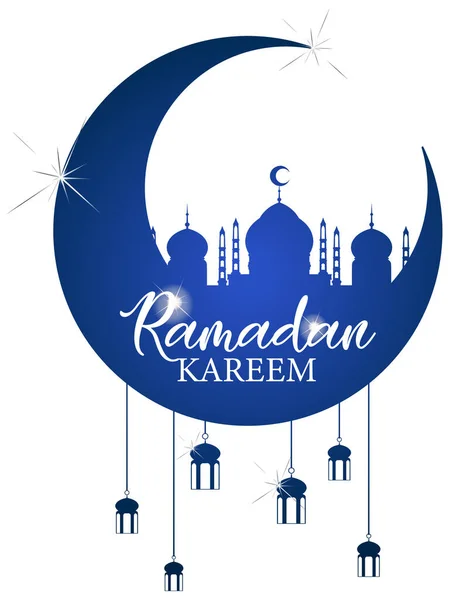 Ramadan Kareem Poster Mit Illustration Traditioneller Islamischer Elemente — Stockvektor
