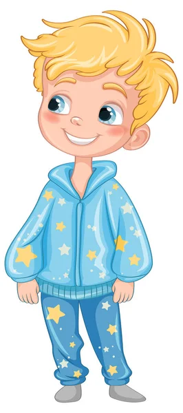 Pijama Resimli Sevimli Çizgi Film Karakteri — Stok Vektör