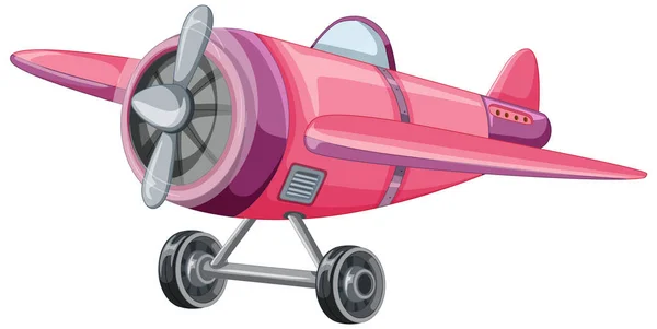 Cute Pink Jet Plane Cartoon Illustration — Stock Vector