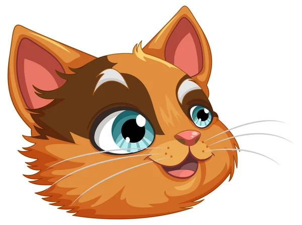 Ένα Πορτοκαλί Κεφάλι Γάτα Εντυπωσιακό Μπλε Μάτια Εικονογράφηση — Διανυσματικό Αρχείο