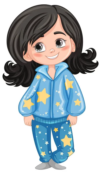 Pijama Resimli Sevimli Çizgi Film Karakteri — Stok Vektör