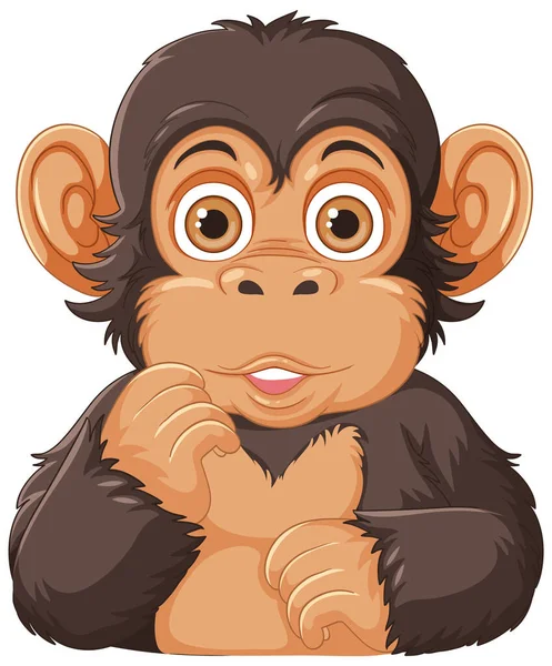 Chimpanzé Desenhos Animados Personagem Vetor Ilustração — Vetor de Stock