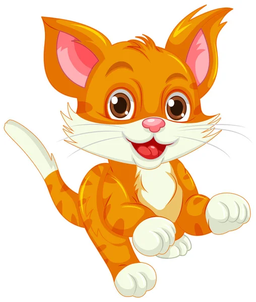 Orange Katt Tecknad Karaktär Illustration — Stock vektor
