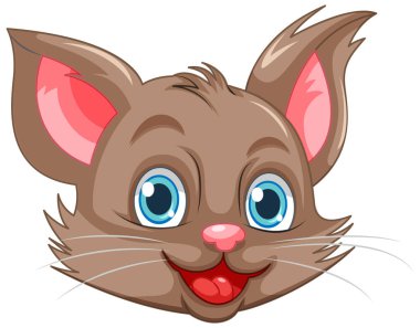 Şirin kedi suratlı karikatür çizimi