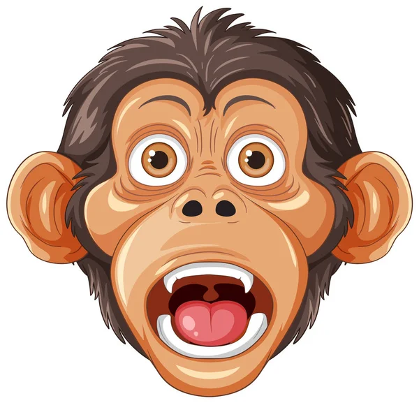 Εικονογράφηση Διάνυσμα Χαρακτήρων Κινουμένων Σχεδίων Κεφαλής Χιμπατζή — Διανυσματικό Αρχείο