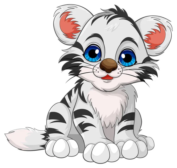 Bonito Bebê Tigre Desenho Animado Personagem Ilustração —  Vetores de Stock
