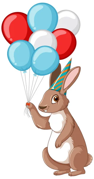 Brown Rabbit Balloon Isolated Illustration — Stock Vector
