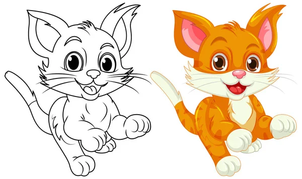 Cat Doodle Χρωματισμός Σελίδα Για Παιδιά Εικονογράφηση — Διανυσματικό Αρχείο