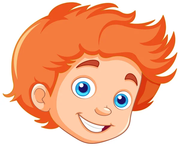 Мальчик Оранжевыми Волосами Голубыми Глазами — стоковый вектор