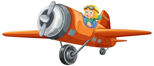 Adventure Kid Light Aircraft Vector Illustration — Stock Vector