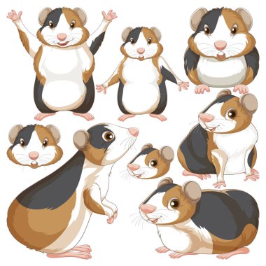 Kafası ve yüz ifadesi çizimi olan kobay çizgi film karakteri.