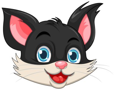 Kara kedi çizgi film baş çizimi