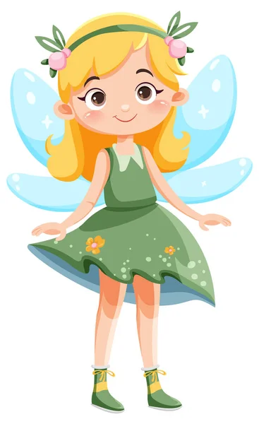 Niedliche Fee Prinzessin Zeichentrickfigur Illustration — Stockvektor