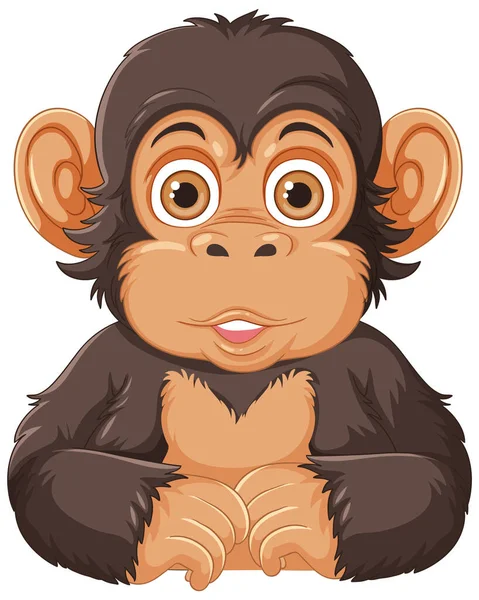 Chimpansee Cartoon Karakter Vector Illustratie — Stockvector