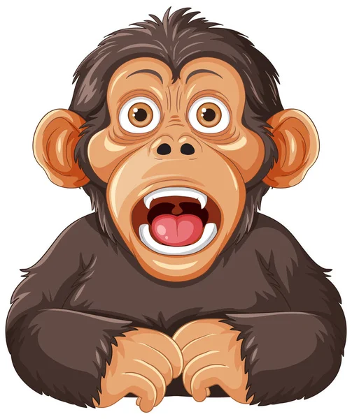 Chimpanzee卡通角色矢量图解 — 图库矢量图片