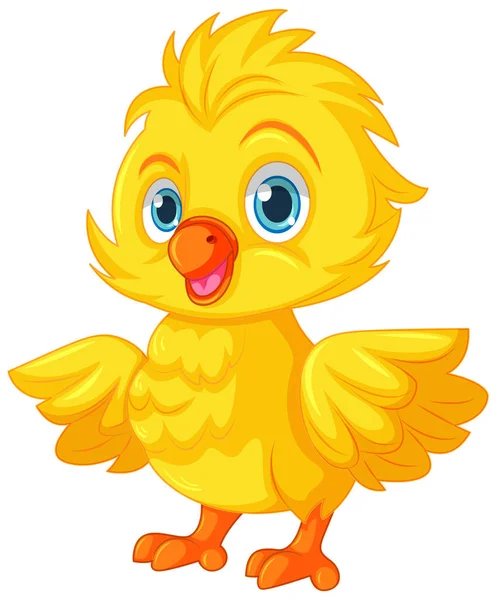 Gelbe Baby Küken Zeichentrickfigur Illustration — Stockvektor
