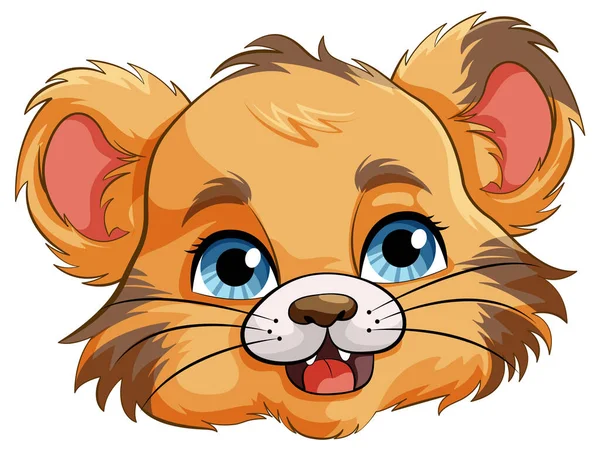 Baby Tiger Head Zeichentrickfigur Illustration — Stockvektor