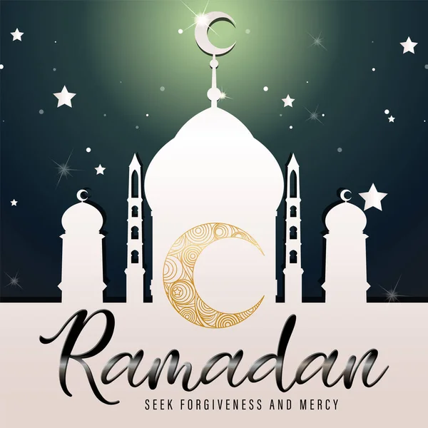 Ramadan Kareem Banner Design Illustration — Stockový vektor