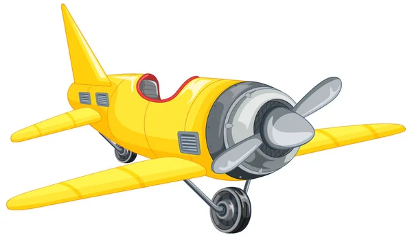 Cute Yellow Jet Plane Illustration — Stock Vector