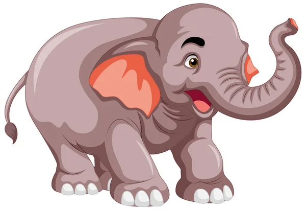 Elefante Ilustração Estilo Dos Desenhos Animados — Vetor de Stock