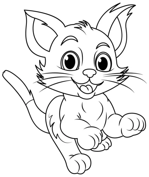 Cat Doodle Coloring Page Children Illustration — Stock Vector
