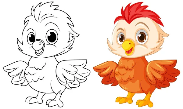 Chick Doodle Kolorowanki Dla Dzieci Ilustracji — Wektor stockowy