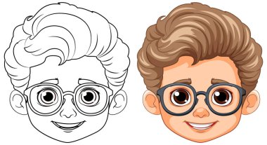 Sarı Saçlı Çocuk ve Kahverengi Gözlü Resim Çizimi