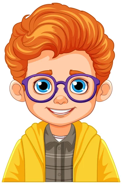 Портрет Мальчика Оранжевыми Волосами Голубыми Глазами — стоковый вектор