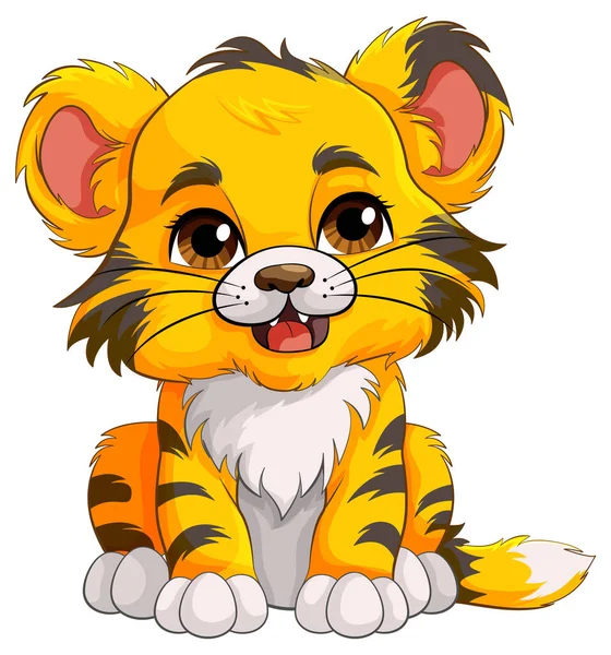 Carino Bambino Tigre Cartone Animato Personaggio Illustrazione — Vettoriale Stock