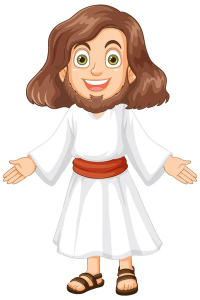 Gesù Cristo Cartone Animato Personaggio Illustrazione — Vettoriale Stock