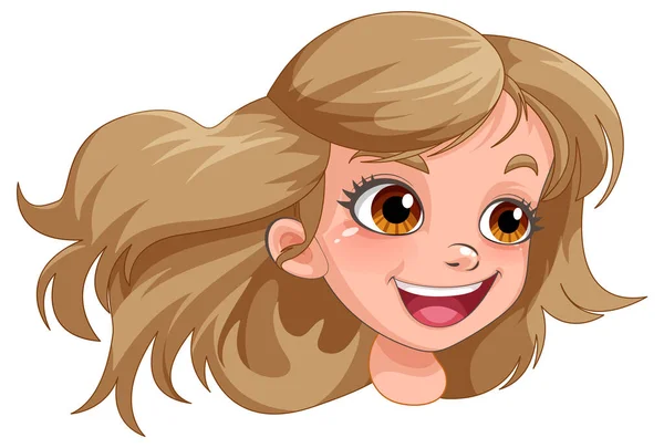 Ένα Κορίτσι Ξανθά Μαλλιά Και Καφέ Μάτια Εικονογράφηση — Διανυσματικό Αρχείο
