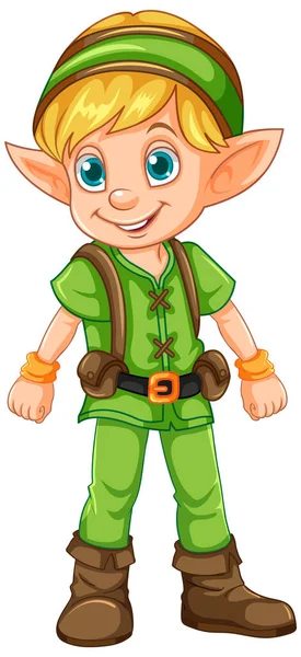 Boy Christmas Elf Character Illustration — Stockový vektor