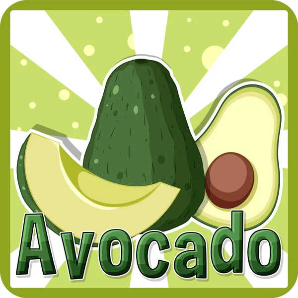 Avocado Fruit Green Background Illustration — Stock Vector