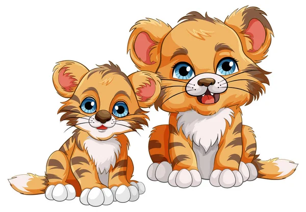 Χαριτωμένο Μωρό Τίγρης Εικονογράφηση Χαρακτήρα Κινουμένων Σχεδίων — Διανυσματικό Αρχείο