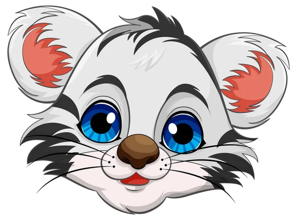 Baby Tiger Head Cartoon Personagem Ilustração —  Vetores de Stock