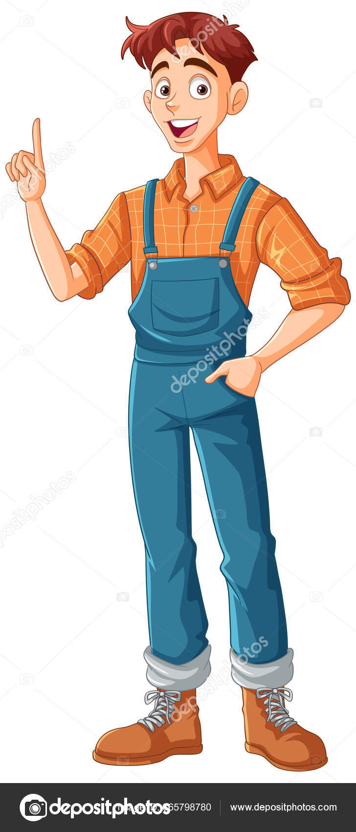 Mladý Muž Farmář Kreslené Postavy Ilustrace Stock Vector od ©  interactimages 665798780