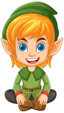 Şirin elf çizgi film karakteri izole edilmiş.