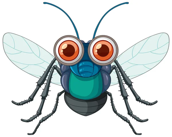 Illustration Personnage Dessin Animé Happy Fly — Image vectorielle