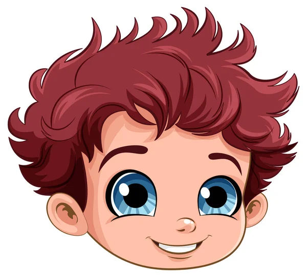 Милий Хлопчик Червоним Волоссям Блакитними Очима Ілюстрація — стоковий вектор