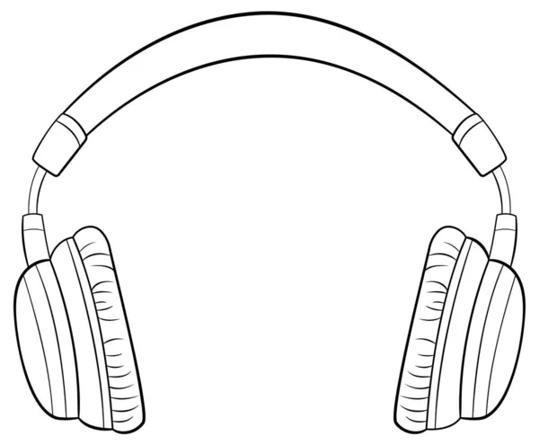Sluchátka Gadget Karikatura Izolované Obrys Čmáranice Ilustrace — Stockový vektor