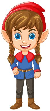 Şirin elf çizgi film karakteri izole edilmiş.