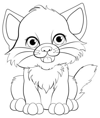 Sevimli Bebek Kaplan Çizgi Film Karakteri Renklendirme Çizimi