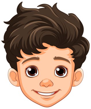 Çocuk karikatür kafası izole edilmiş.