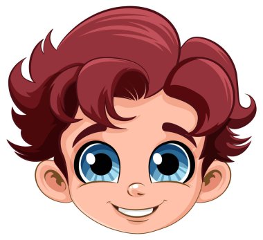 Mutlu çocuk baş çizgi film çizimi